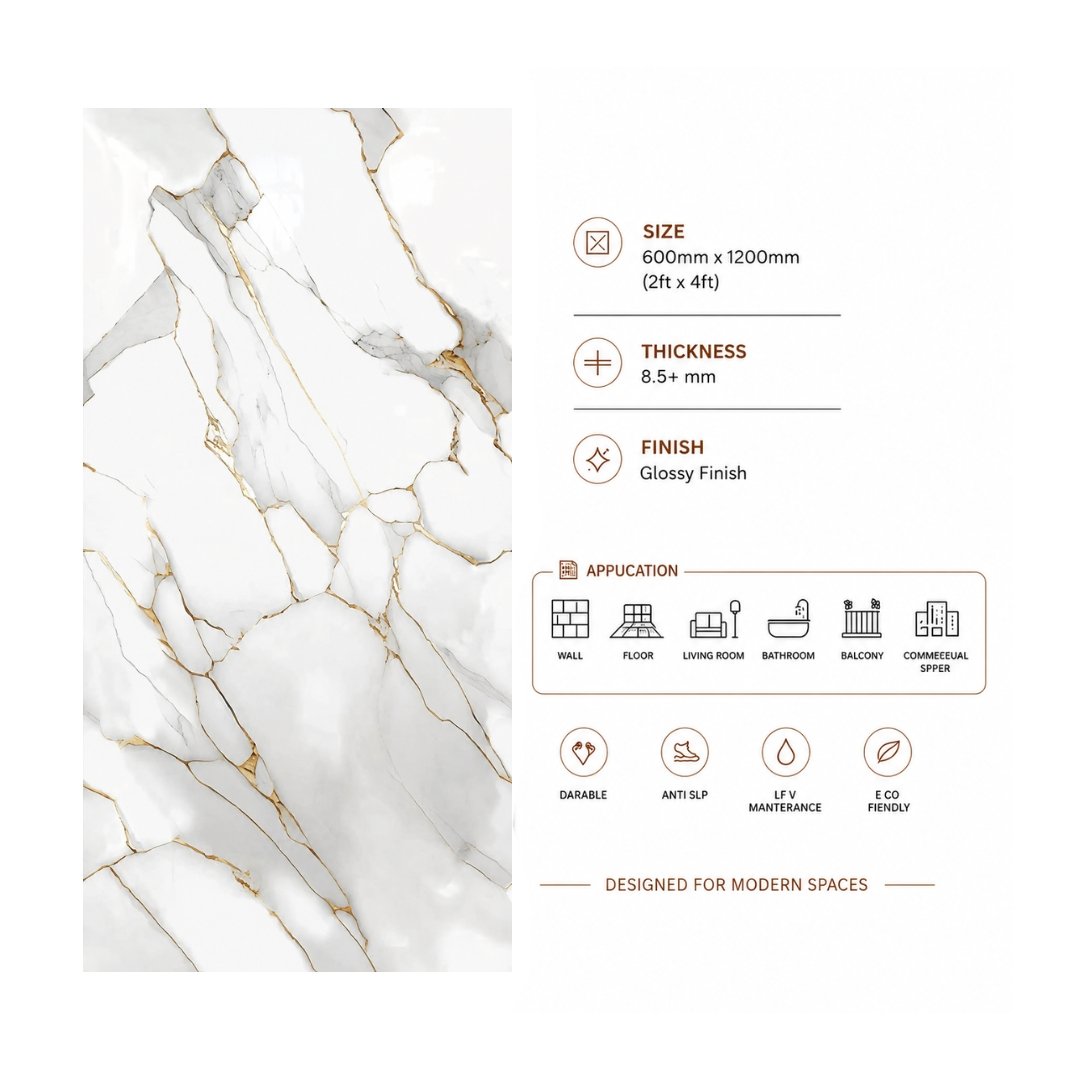 AL En Roman Gold Marble & Stone Bathroom Tiles - My Home Studio